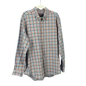 Vineyard Vines Men's Plaid Shirt - Blue and Orange